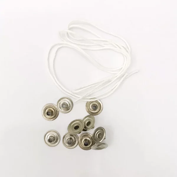 mèche pour bougie (1.05 m) & 10 socles