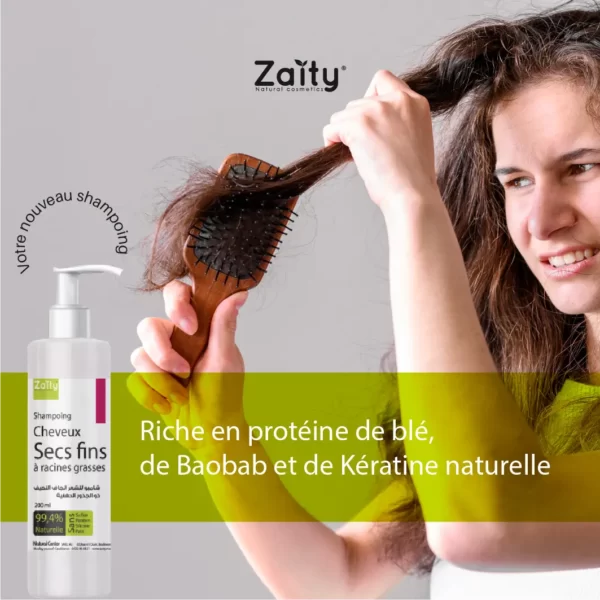 Shampoing Cheveux Secs à racines grasses Maroc 100% naturel