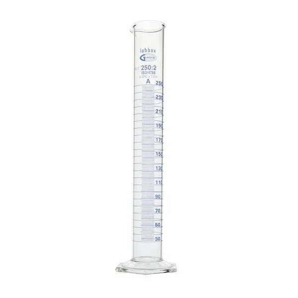 eprouvette en verre gradué ( base hexa ) 250ml