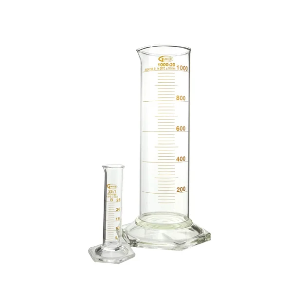eprouvette en verre gradué ( base hexa ) 1l