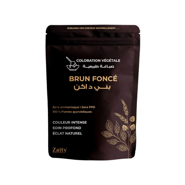 brun fonce coloration vegetale poudre zaity face