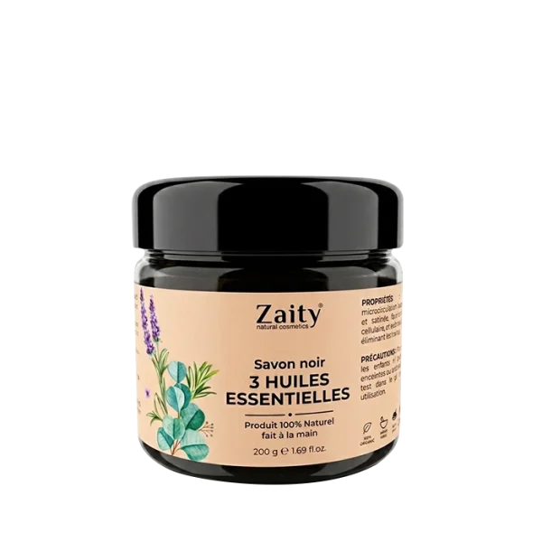 savon noir aux 3 huiles essentielles corps zaity