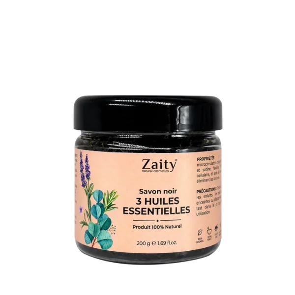 savon noir aux 3 huiles essentielles corps zaity