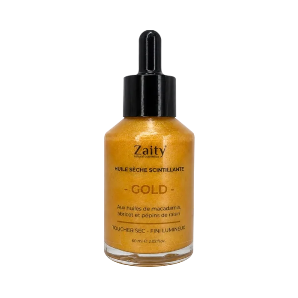 gold huile seche scintillante zaity