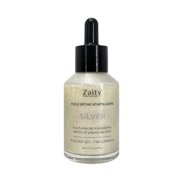 silver huile seche scintillante zaity